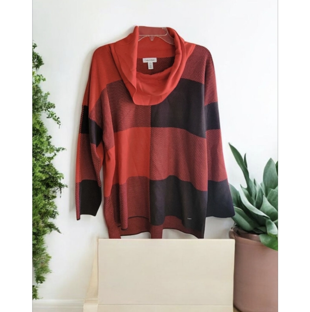 Calvin Klein Women's Top Oversize Color Block Sweater Size Small‎